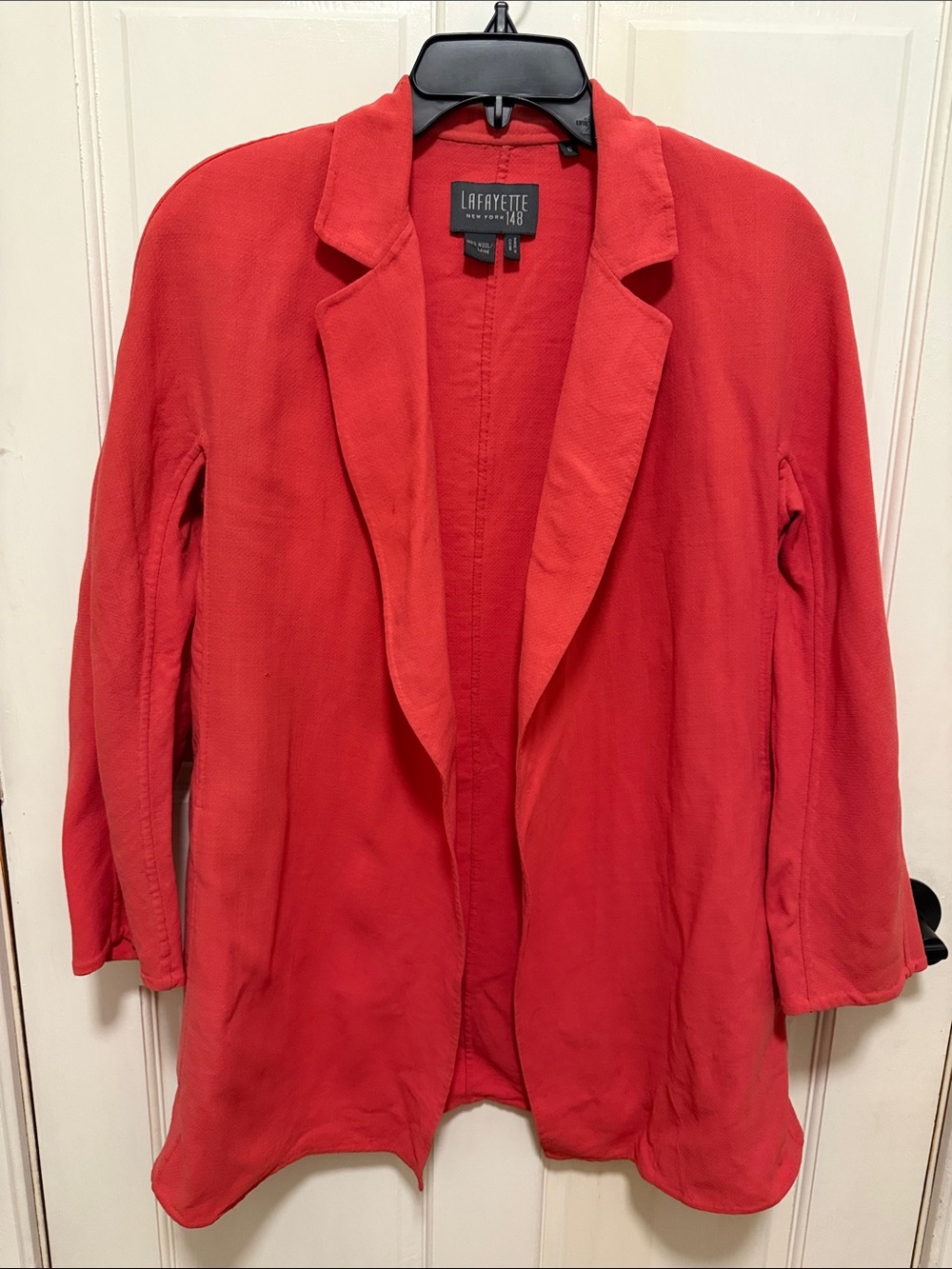 Lafayette 148 New York Melon Open-Front 100% Wool Blazer-Size 8
